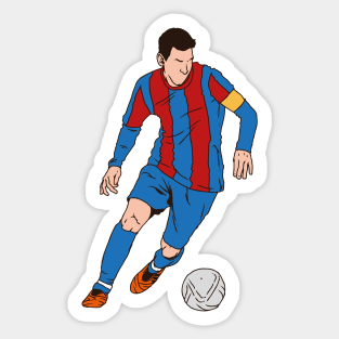 blue and red color football player Sticker